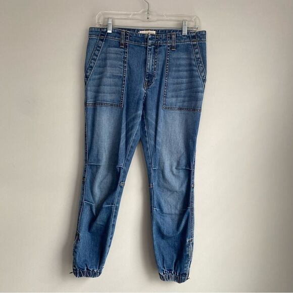 Nili Lotan Cargo French Military Jogger Zip Ankle Denim Jeans 28 - Picture 1 of 10